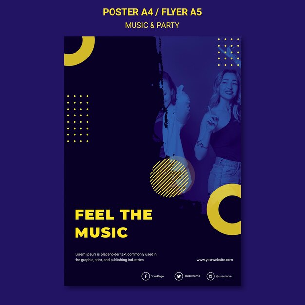 Music & party concept flyer template