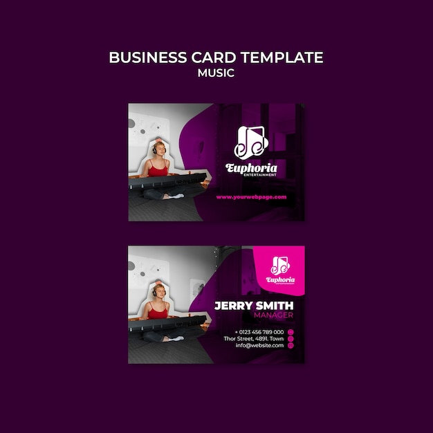 Music Performance Business Card Template – Free PSD Download
