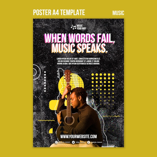 Free PSD music performance poster template