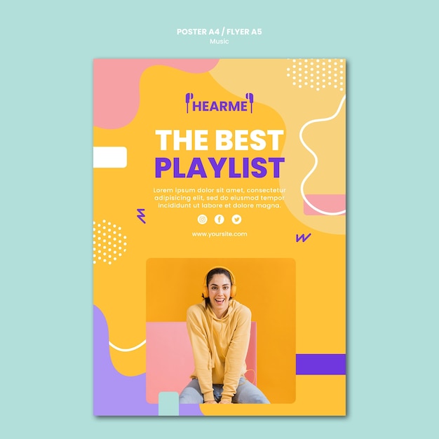 Free PSD music platform flyer template