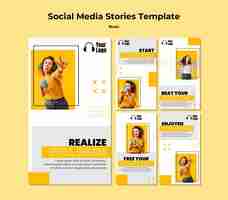 Free PSD music platform instagram stories template