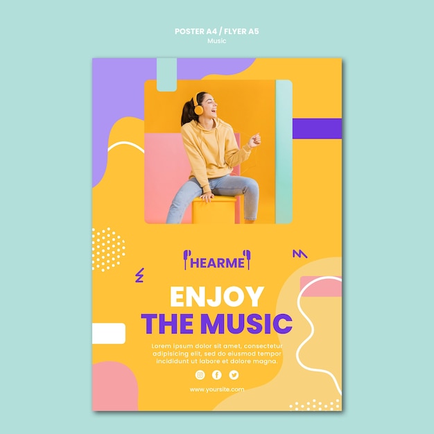 Music platform poster template