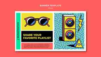 PSD gratuito modello di banner di playlist musicale