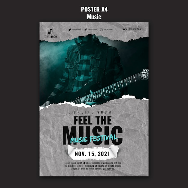 Music poster design template