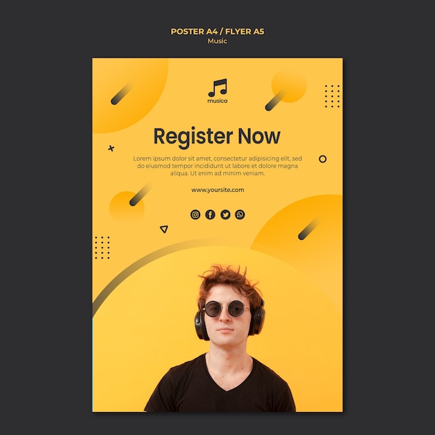 Free PSD music poster template design