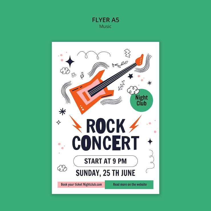 Free PSD music poster template design