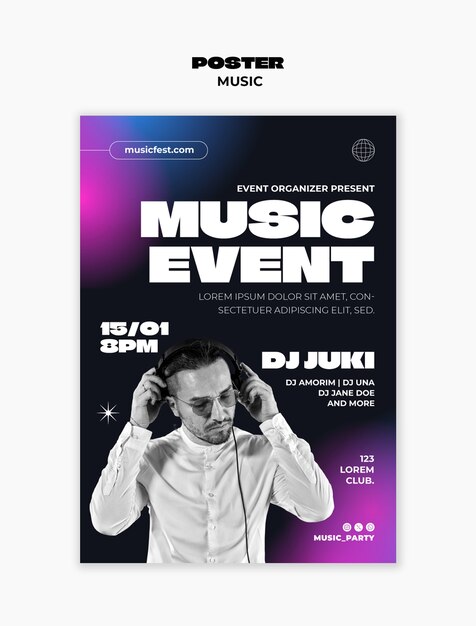 music poster template design