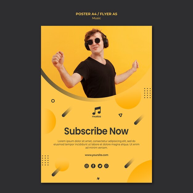 music poster template theme