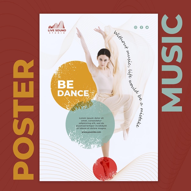 Music poster template with picture