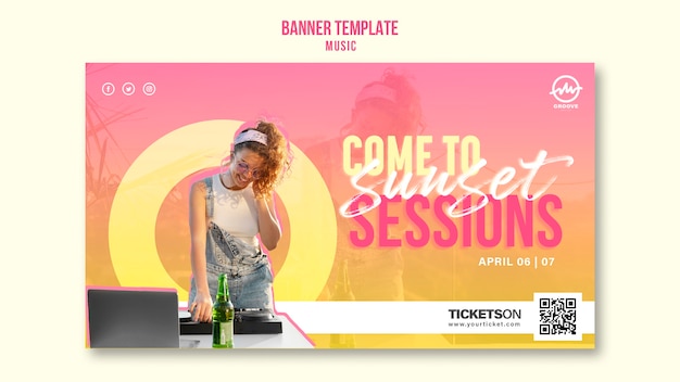 Free PSD music session landing page template