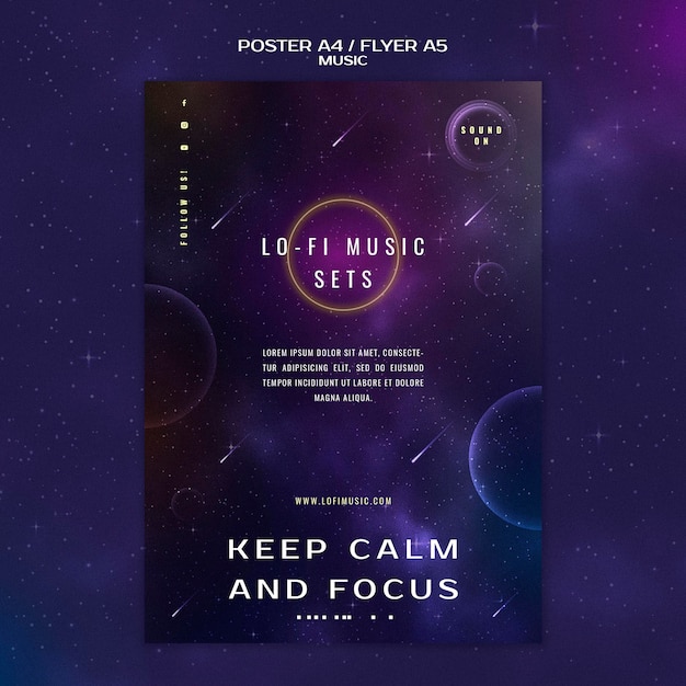 Free PSD music sets poster template