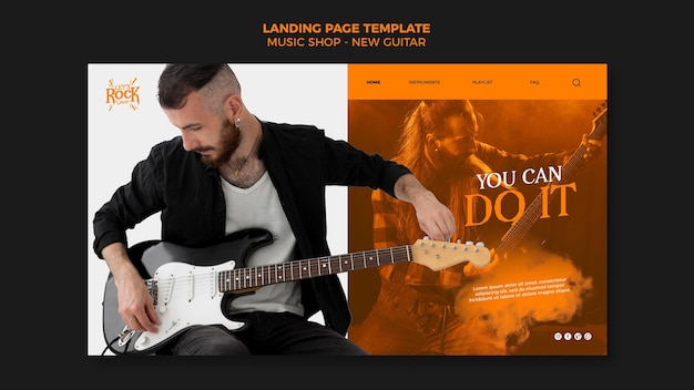 Free PSD music shop  web template