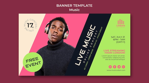 Free PSD music show banner design template