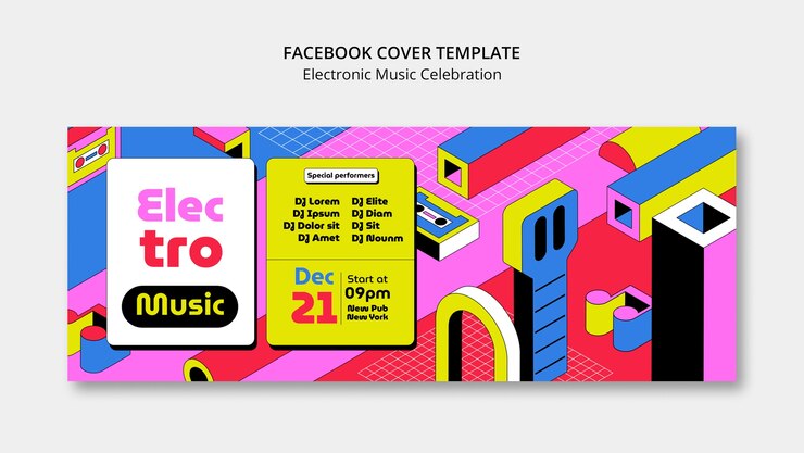 無料PSD 音楽番組フェイスブックカバー