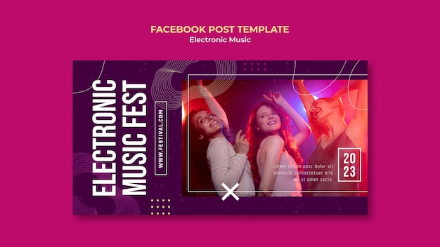 Free PSD music show facebook post template