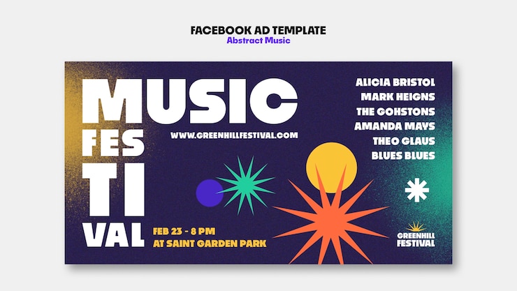 Free PSD music show facebook template