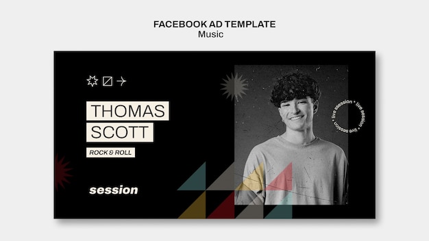 Free PSD music show facebook template