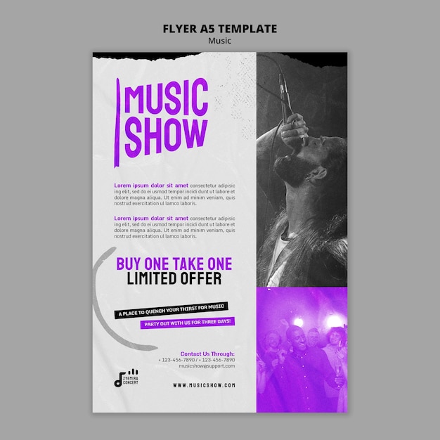 Free PSD music show flyer design template