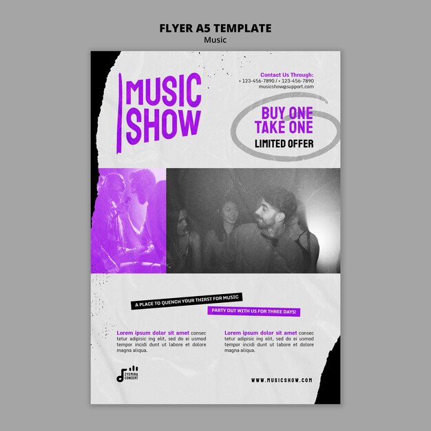 Music show flyer design template