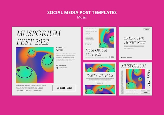 Free PSD music show instagram posts template