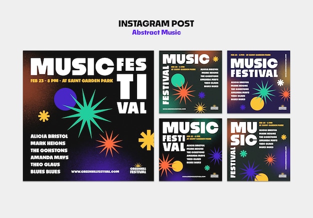 Free PSD music show instagram posts