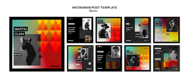 PSD gratuito musica mostra i post di instagram