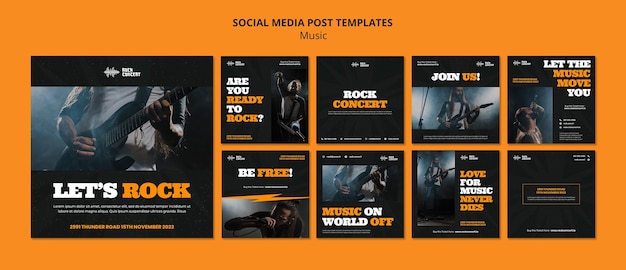 Free PSD music show instagram posts