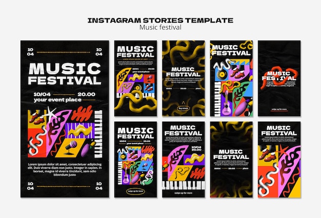 PSD gratuito musica mostra storie di instagram