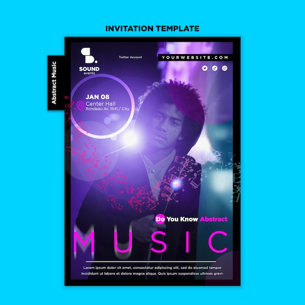 Free PSD music show invitation template