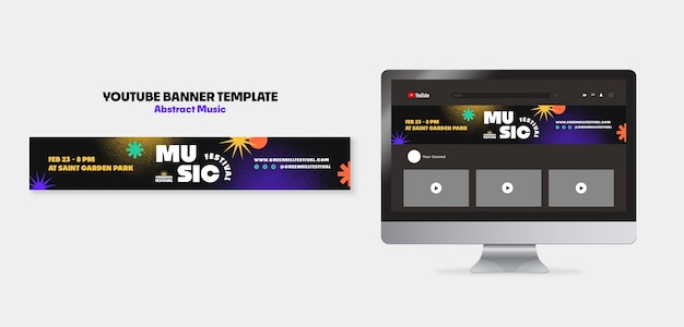 Free PSD music show youtube banner template