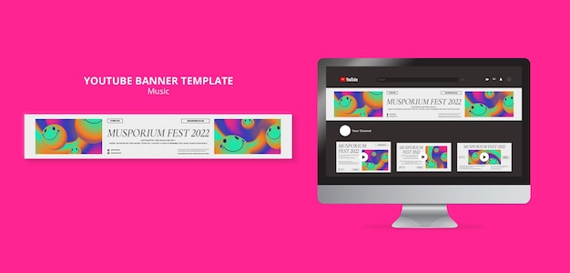 無料PSD 音楽ショー youtube バナー テンプレート