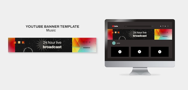 Music Show YouTube Banner – Free PSD Template Download