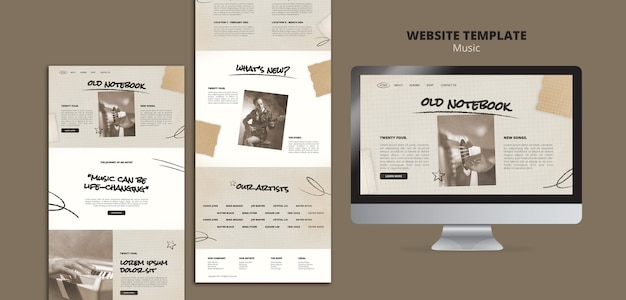 Free PSD music template design of web design