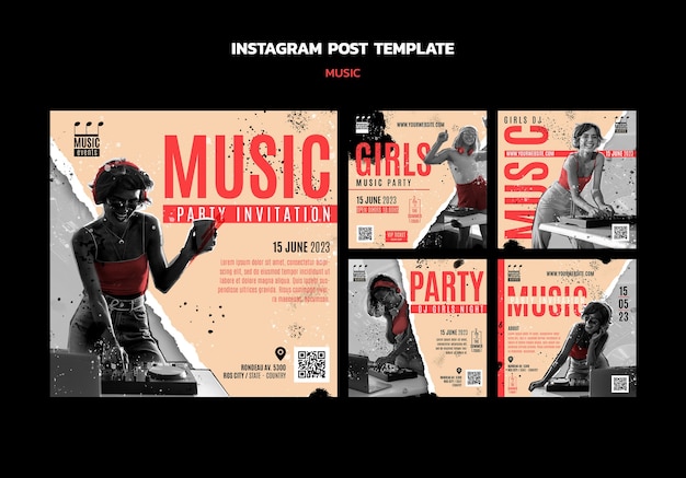 Free PSD music template design