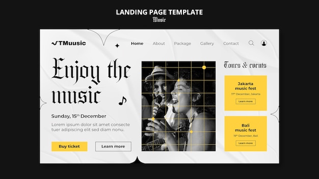 music template design