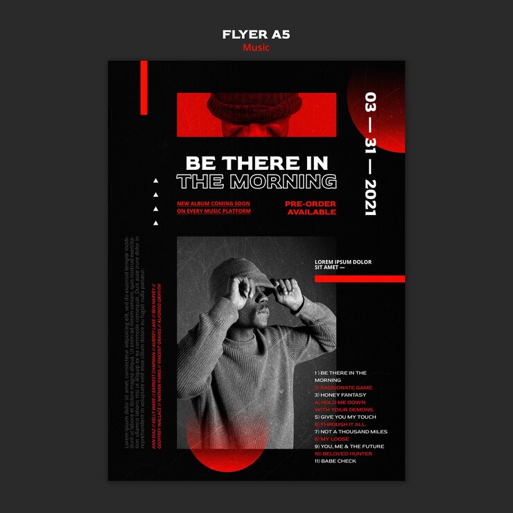Free PSD music tickets sale flyer template