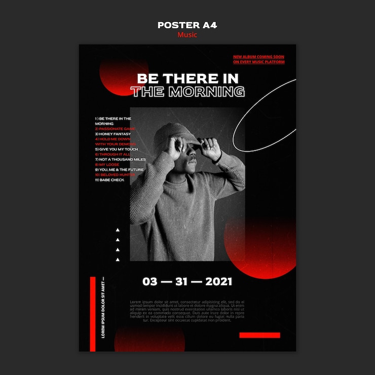 Free PSD music tickets sale poster template