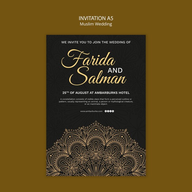 Muslim wedding template design