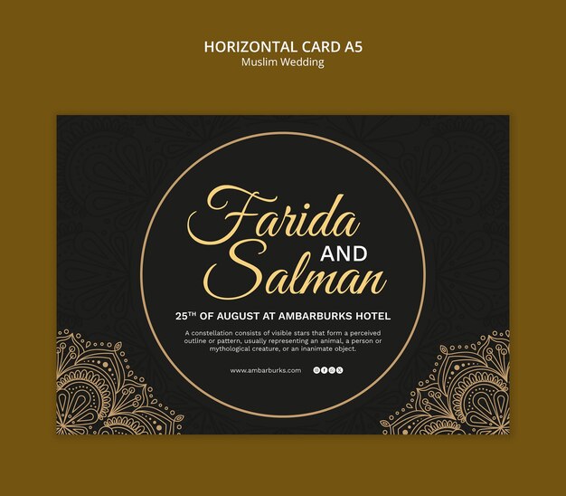 muslim wedding template design