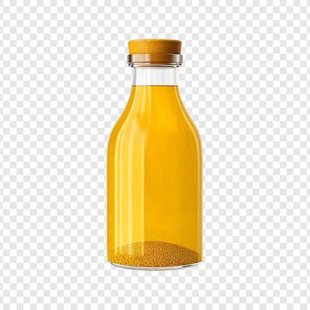 Free PSD mustard bottle isolated on transparent background