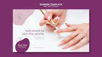 Nail art studio horizontal banner template