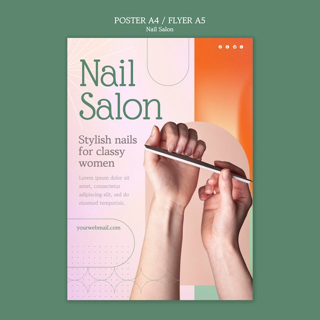 Free PSD | Nail salon template design