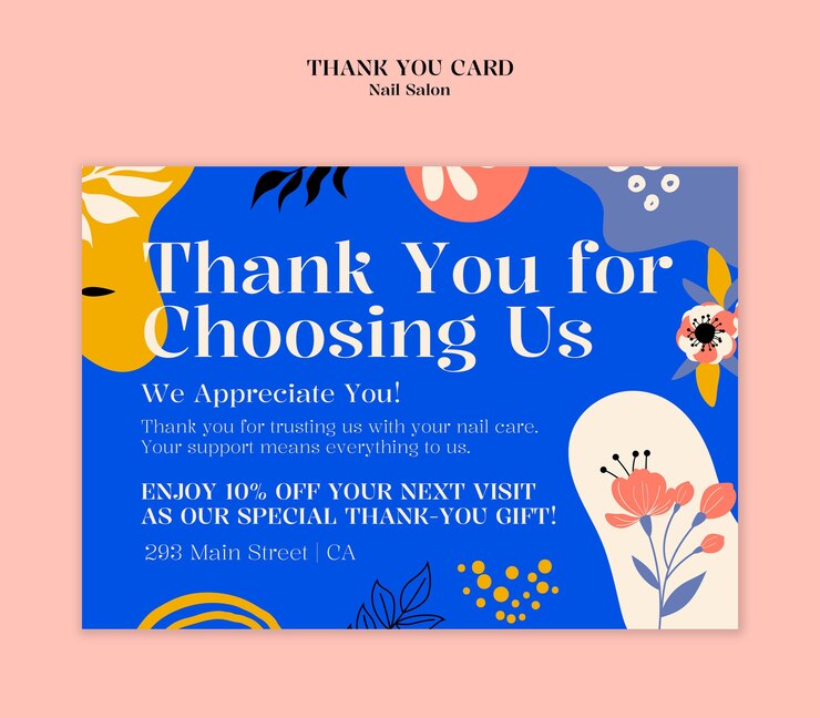 Free PSD nail salon voucher template design