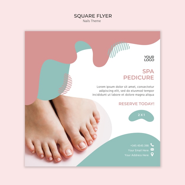 Nail studio flyer template design