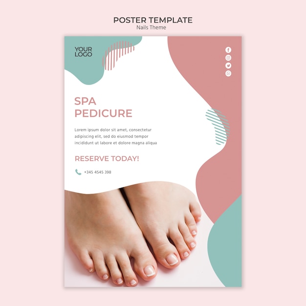 Free PSD nail studio poster template