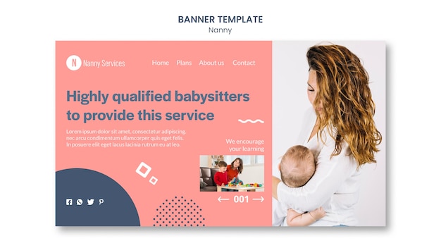 乳母サービスバナーテンプレート