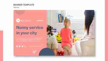 Free PSD nanny services banner template