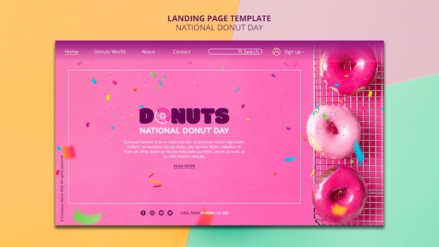 National donut day landing page style