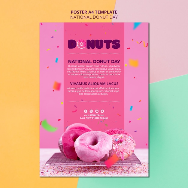 Free PSD national donut day poster design