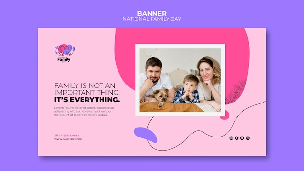 Free PSD national family day banner style